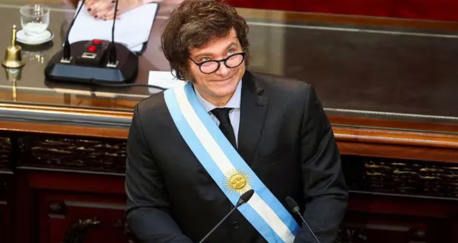 El presidente Javier Milei el 1 de marzo en el Congreso cuando anunció el Pacto de Mayo