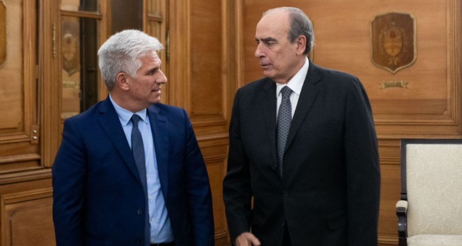 Gobernador Claudio Poggi y Guillermo Francos en la Jefatura de Gabinete (foto archivo)