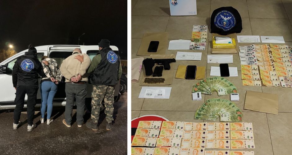 La pareja detenida en La Punilla y los elementos secuestrados en el operativo