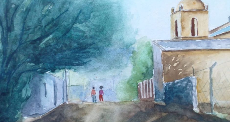 Una de las obras que Camargo expone en la Casa del Poeta de Merlo hasta el 14 de julio