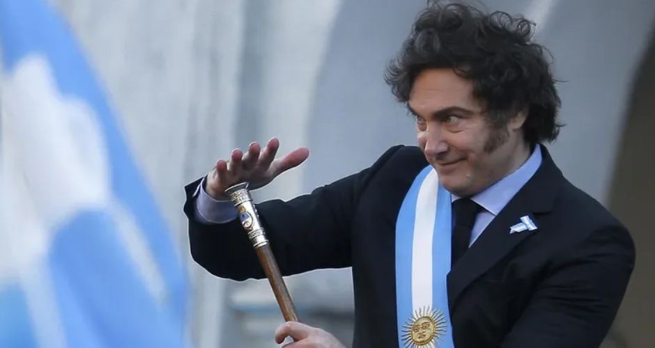 El presidente de la Nación, Javier Milei, en el Congreso Nacional el día de su asunción en diciembre de 2023