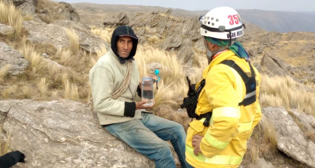 Arnaldo Romero, este domingo minutos después de ser rescatado