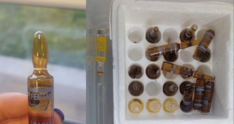Muestra de las ampollas adulteradas en la Maternidad de Villa Mercedes