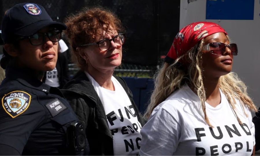 Detuvieron a Susan Sarandon durante una protesta contra Benjamin Netanyahu en Nueva York